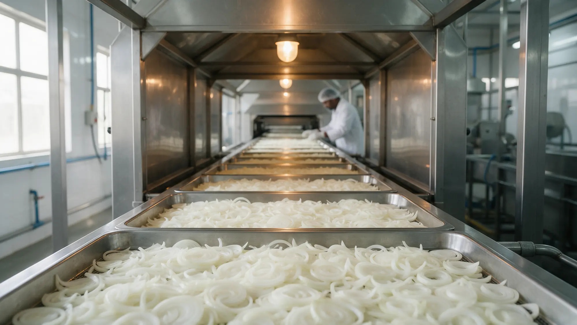 Inside the Optimum Foods dehydration facility in Mahuva